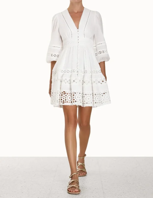 Devi Spliced Billow Mini Dress