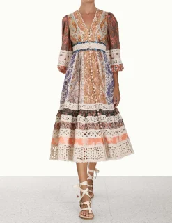 Devi Spliced Midi Dress