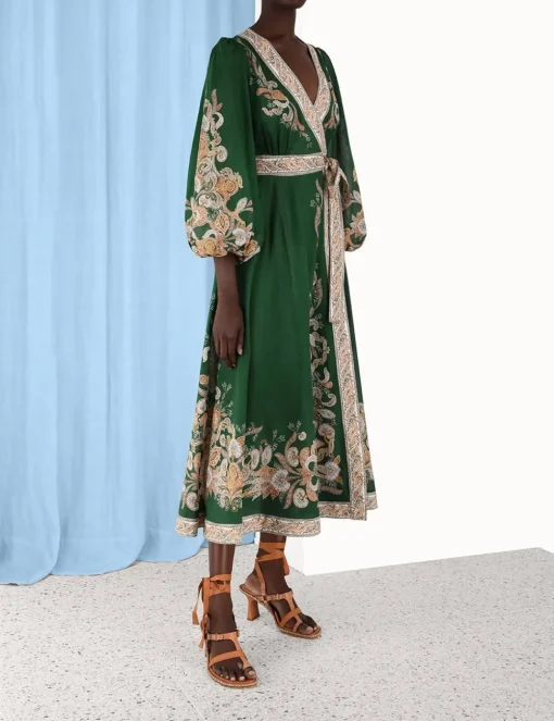 Devi Wrap Midi Dress