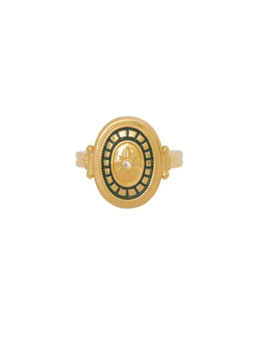 Enamel Signet Ring