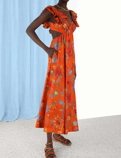 Ginger Frill Midi Dress