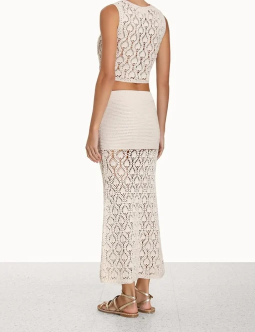 Ginger Hand Crochet Midi Skirt