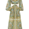 Halcyon Tie Front Midi Dress
