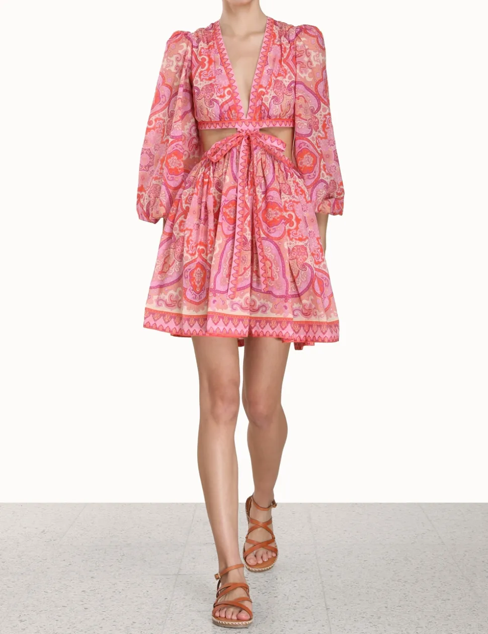 Halcyon Tie Front Mini Dress