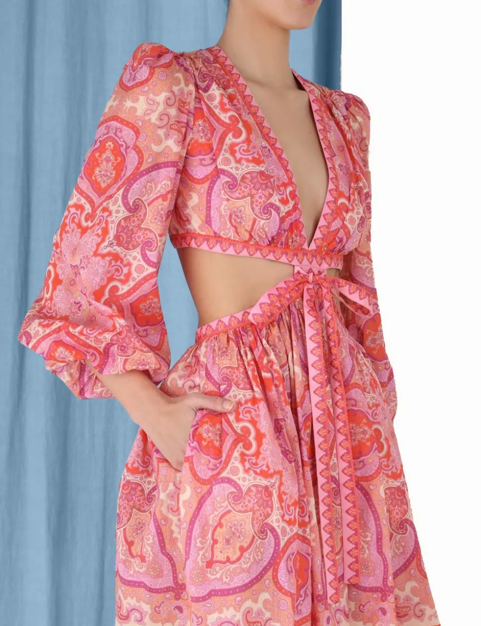 Halcyon Tie Front Mini Dress