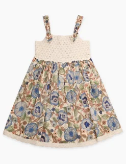 Junie Crochet Top Woven Dress