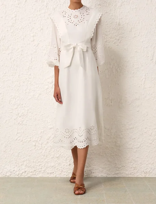 Junie Embroidered Midi Dress