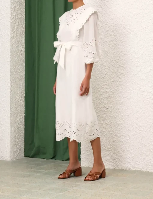 Junie Embroidered Midi Dress