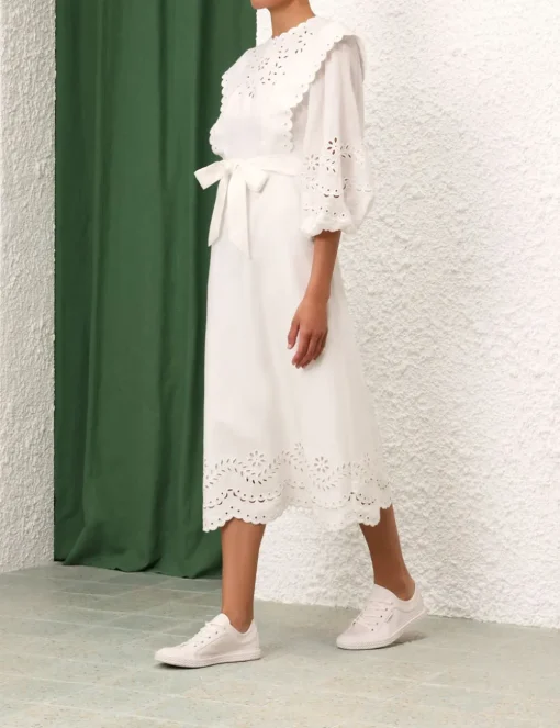 Junie Embroidered Midi Dress