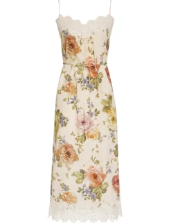 Lace Panel Slip Midi