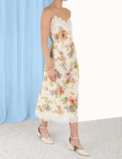 Lace Panel Slip Midi