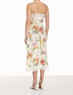 Lace Panel Slip Midi