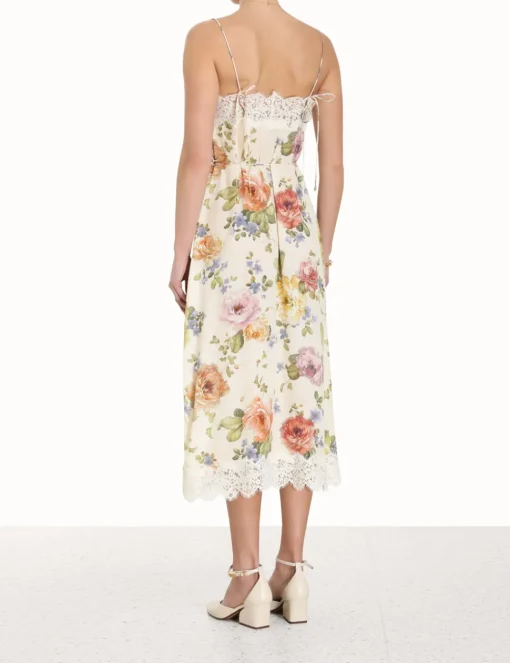 Lace Panel Slip Midi