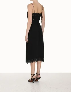 Lace Panel Slip Midi