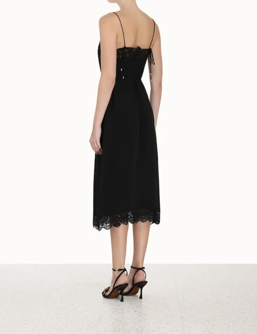 Lace Panel Slip Midi