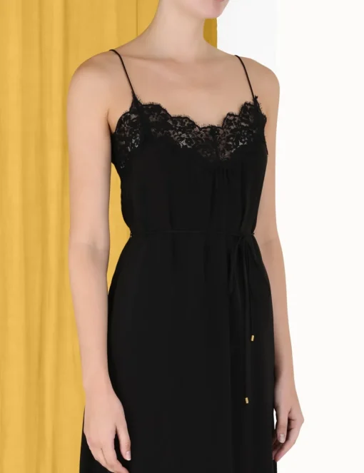 Lace Panel Slip Midi