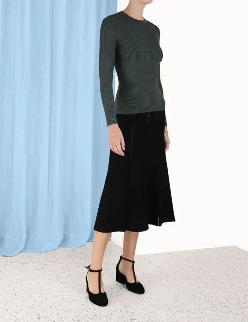 Luminosity Knit Panelled Skirt
