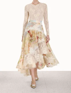 Luminosity Lace Spliced Skirt
