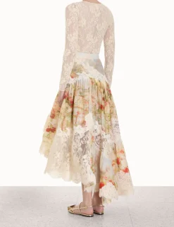 Luminosity Lace Spliced Skirt