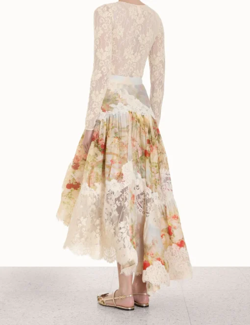Luminosity Lace Spliced Skirt