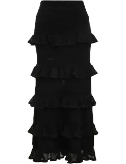 Luminosity Ruffle Midi Skirt