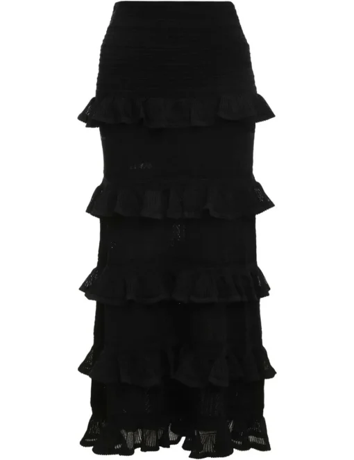 Luminosity Ruffle Midi Skirt