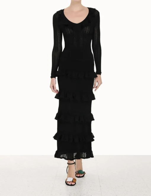 Luminosity Ruffle Midi Skirt