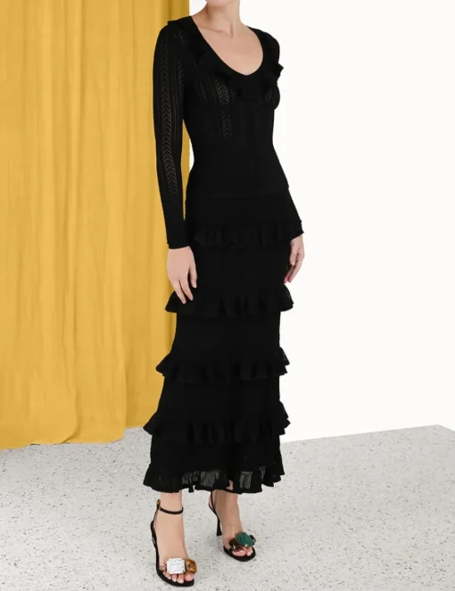 Luminosity Ruffle Midi Skirt