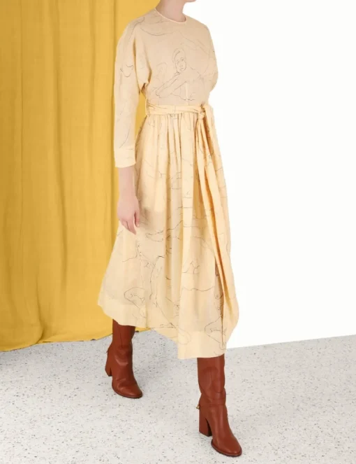 Luminosity Tie Midi Dress