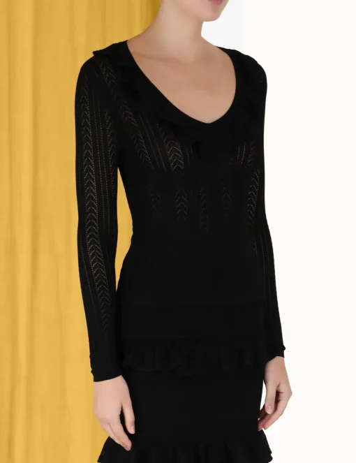 Luminosity V-Neck Ruffle Top