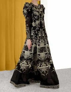 Lyrical Embroidery Midi Dress