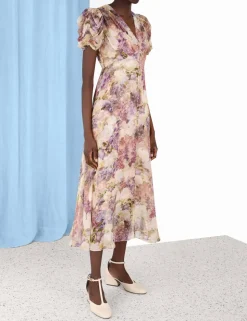 Lyrical Gather Sleeve Midi