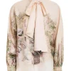 Lyrical Neck Tie Blouse