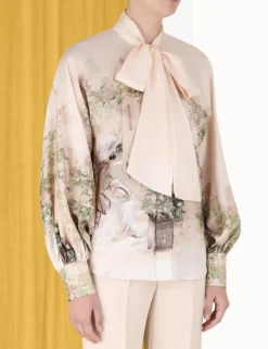 Lyrical Neck Tie Blouse