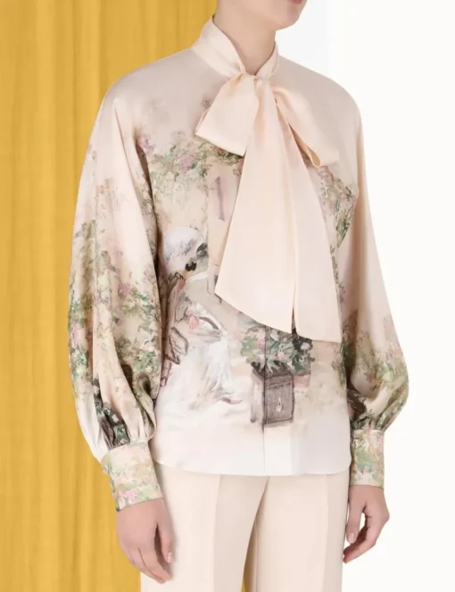 Lyrical Neck Tie Blouse
