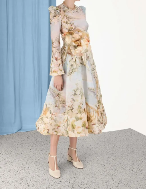 Lyrical Ruched Midi Dress