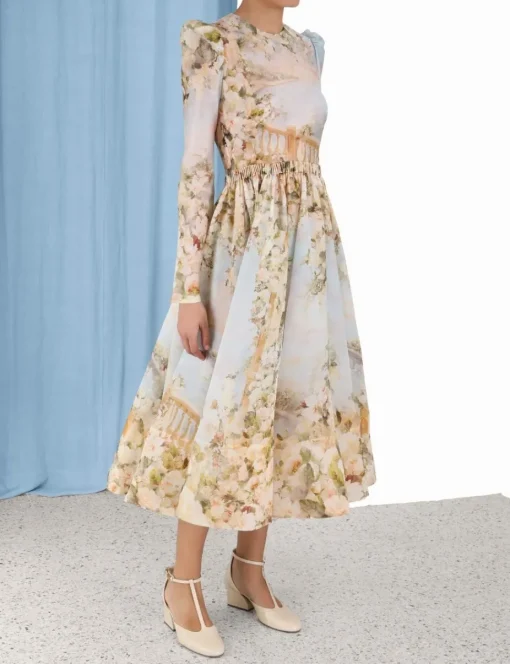 Lyrical Ruched Midi Dress
