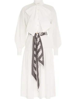 Lyrical Scarf Tie Shirt Dress