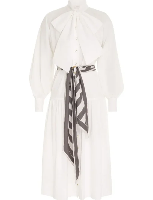 Lyrical Scarf Tie Shirt Dress