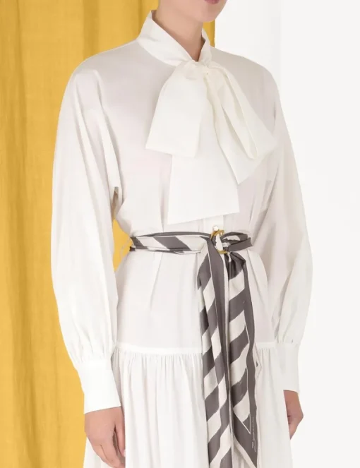 Lyrical Scarf Tie Shirt Dress