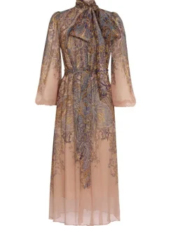 Lyrical Tie Neck Billow Dress