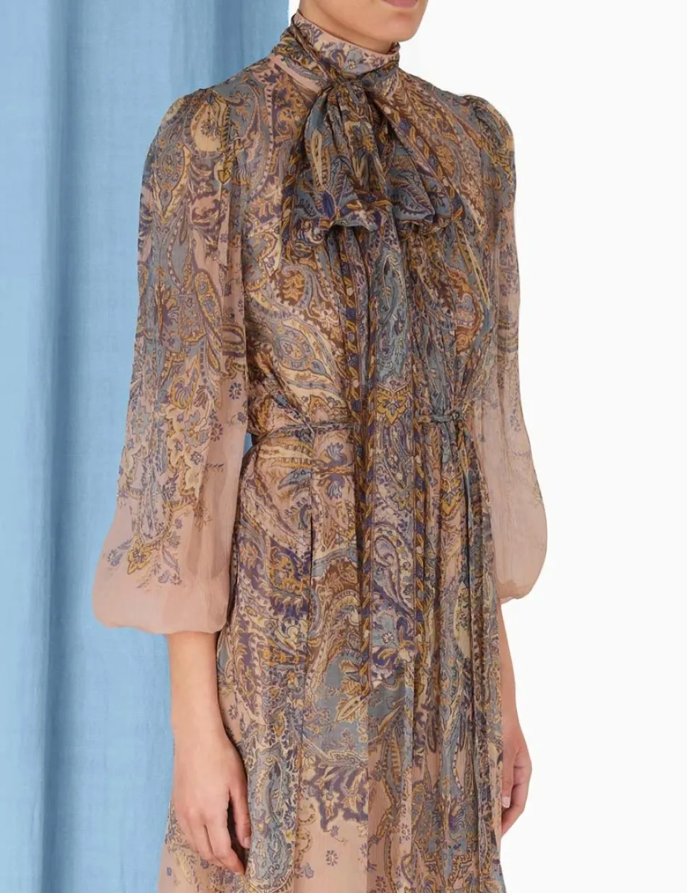 Lyrical Tie Neck Billow Dress