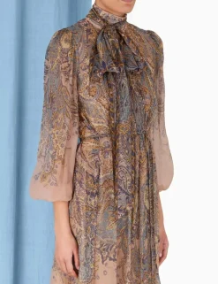 Lyrical Tie Neck Billow Dress