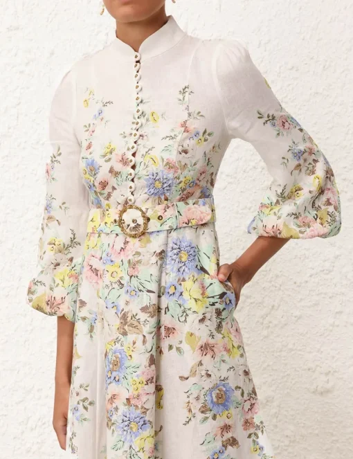 Matchmaker Buttoned Midi Dress