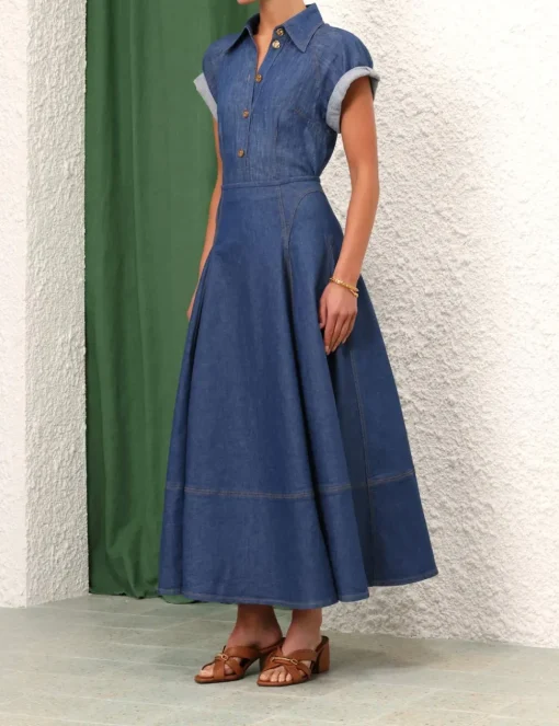 Matchmaker Denim Flare Skirt