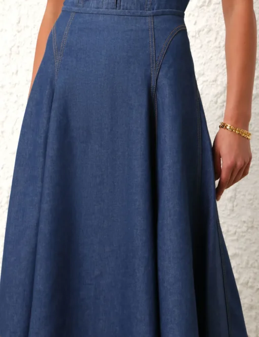 Matchmaker Denim Flare Skirt