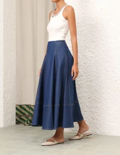 Matchmaker Denim Flare Skirt