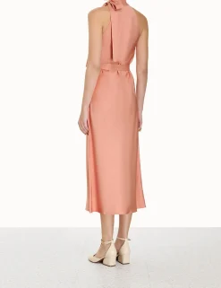 Neck Tie Halter Bias Dress