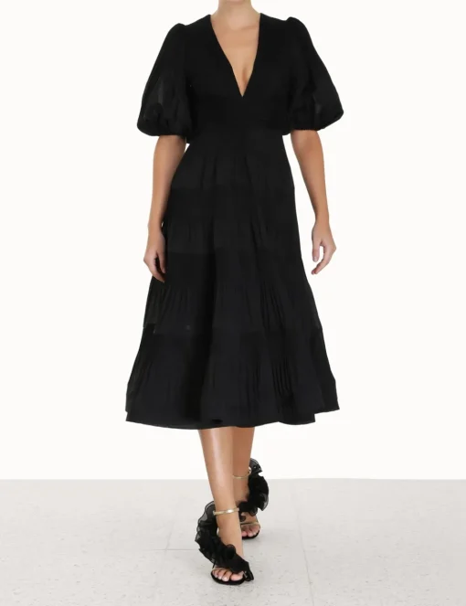 Pleated Midi Dress