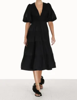 Pleated Midi Dress